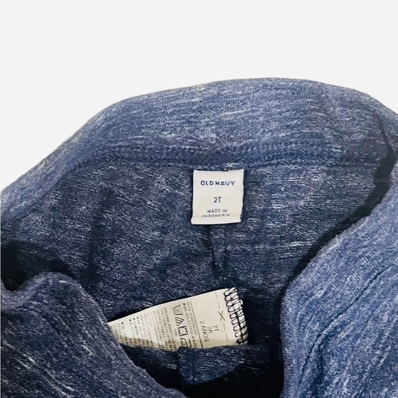 Old Navy casual play pull-on drawstring pants cotton blend marble blue Boy 2T - Picture 7 of 8